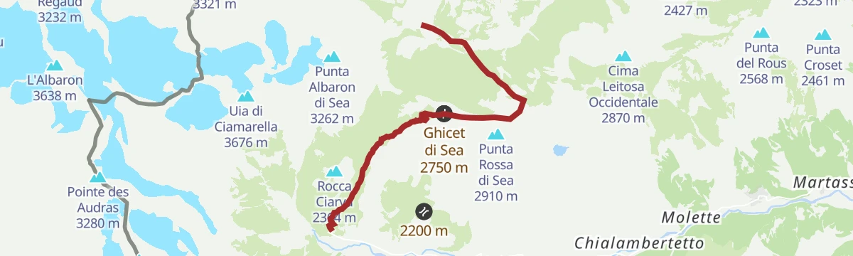 Route map: Alta Via delle Valli di Lanzo: Tappa 3 Bivacco Gias Nuovo
